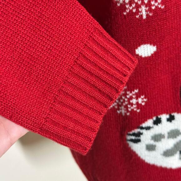 Karen Scott Polar Bear Snowflake Christmas Red Sweater Sz L - Picture 4 of 9